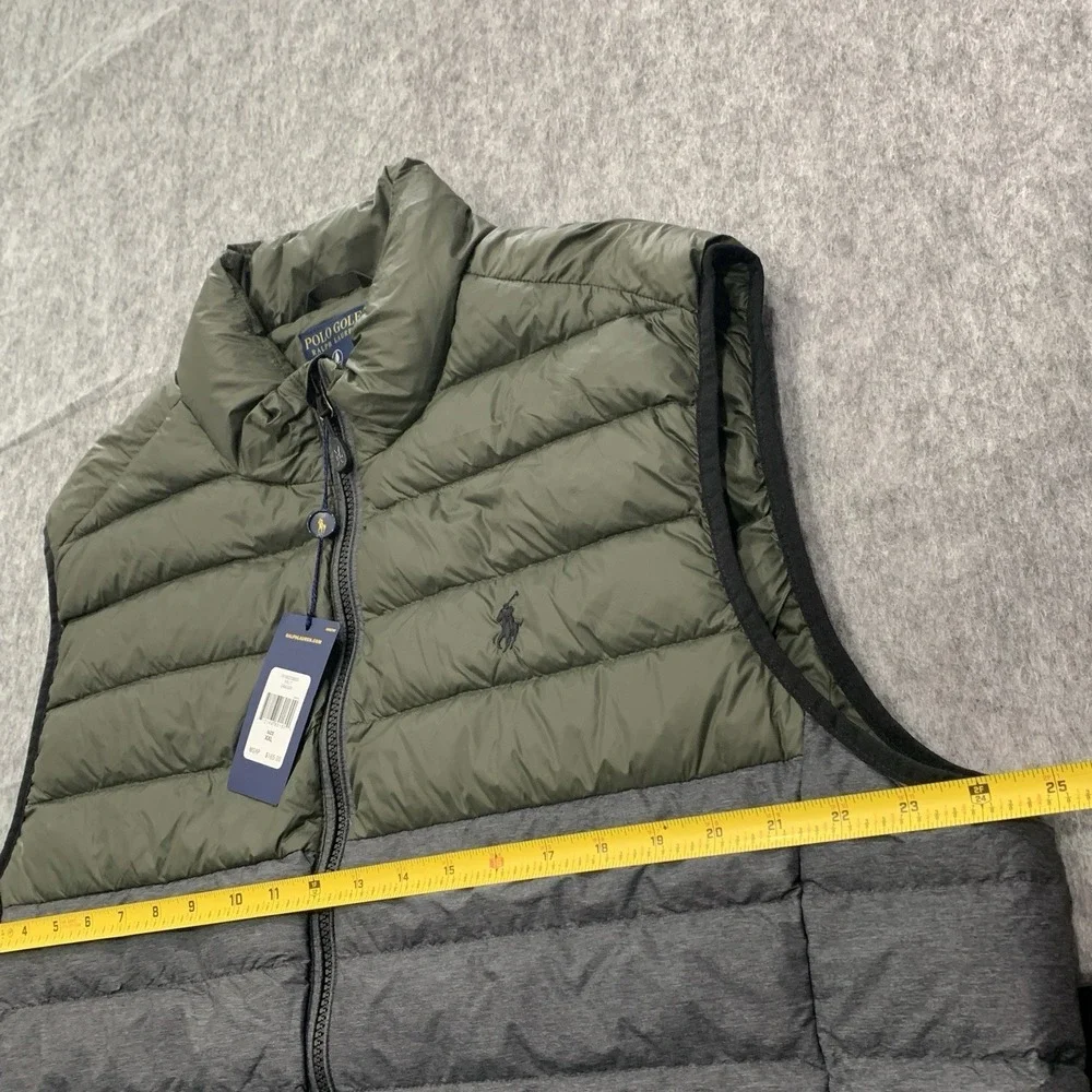 NWT Polo Golf Ralph Lauren Packable Duck Down Vest Jacket Full Zip Mens Size XXL